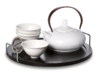 Tee-Set Teekanne mit Tassen "Elea" weiß Porzellan